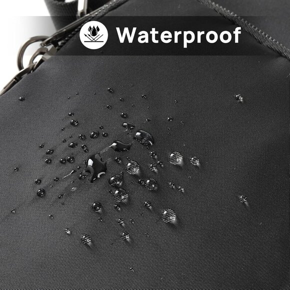 Black RFID Blocking Waterproof Anti Theft Crossbody Sling Bag for Men Women - Picture 7 of 8